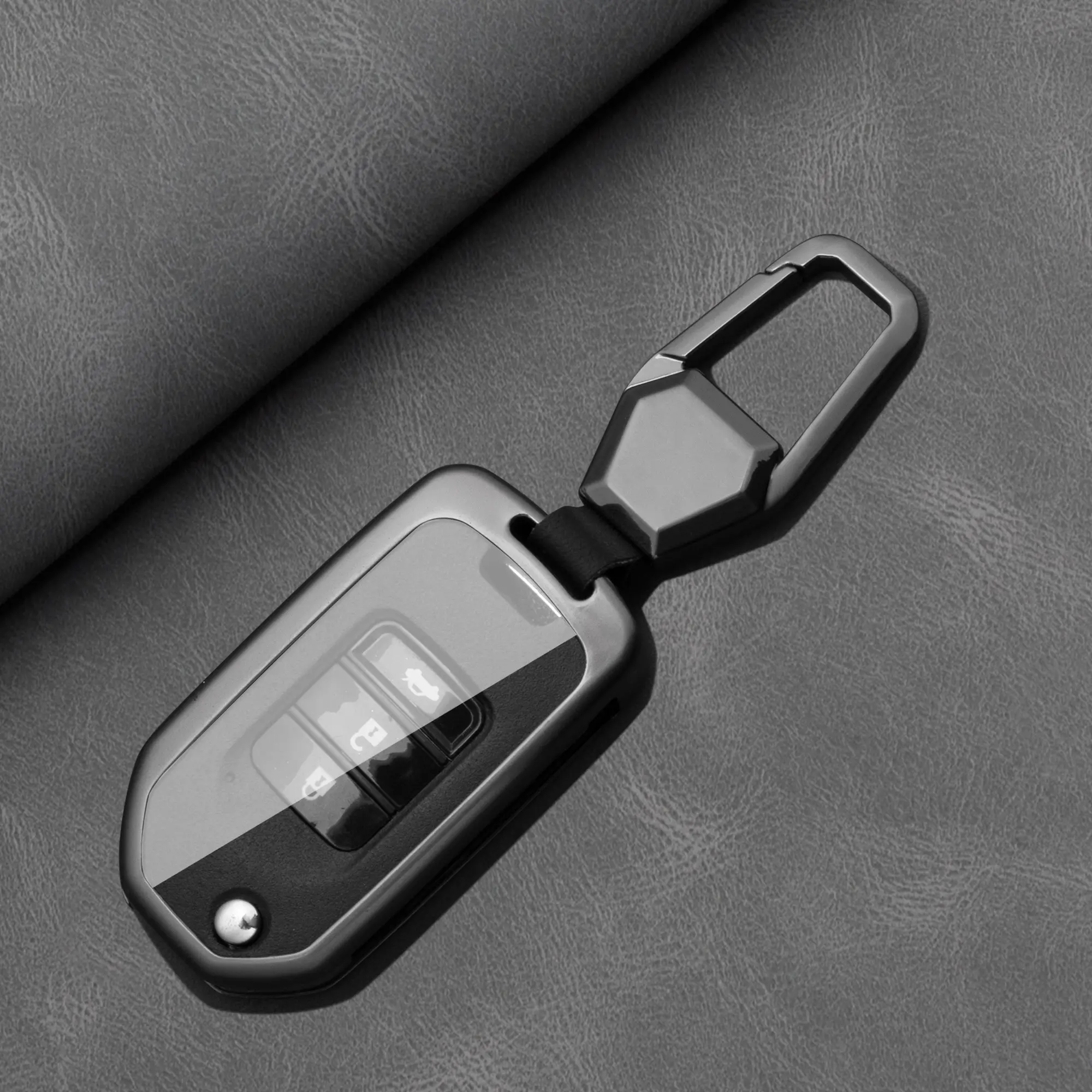Zinc Alloy Car Remote Key Case Cover Shell Fob, Compatible with Honda Civic Crv Cr-V Hr-V, Durable Accessory for Your Keys