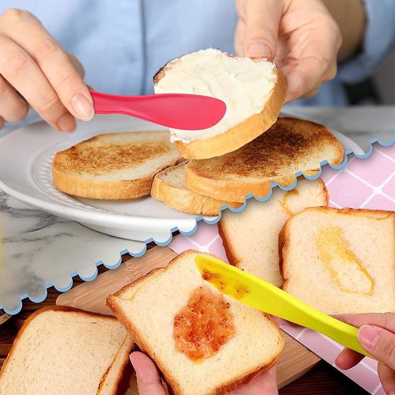 4pcs Plastic Cream Spreader, Jam Toast Sauce Smoother, Cake Small Spread Knife, Butter Knife, Baking Tools, Random Color