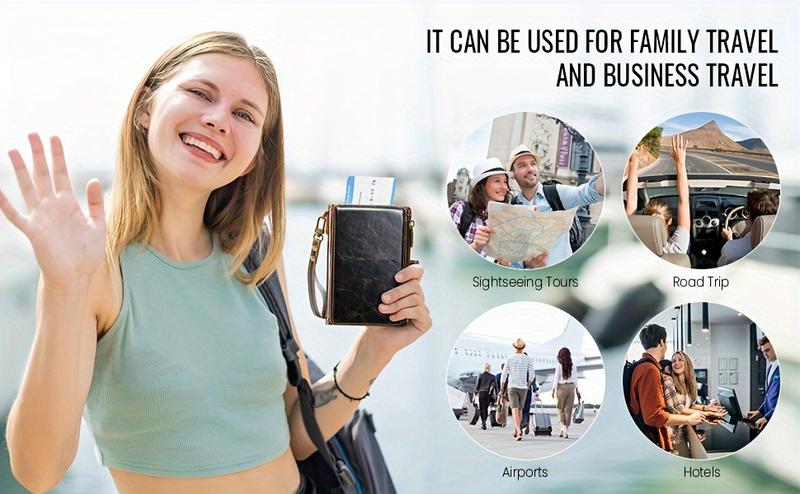 Durable Portable Passport Case with Zipper Coin Purse, Multi-Card Credit Card Wallet for Daily Travel, Lightweight Document Organizer for International Trips, Secure Holder for IDs and Cash