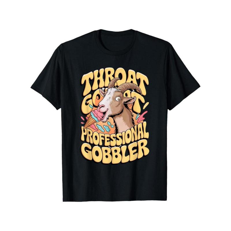Embarrassing Shirt Throat Goat Inappropriate Adult Humor T Shirt  Cotton Casual Tshirts Crewneck T-Shirt Funny Short Sleeve Unisex Graphic Tee for Men Women Adults Classic Menswear Top