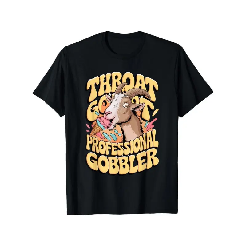 Embarrassing Shirt Throat Goat Inappropriate Adult Humor T Shirt  Cotton Casual Tshirts Crewneck T-Shirt Funny Short Sleeve Unisex Graphic Tee for Men Women Adults Classic Menswear Top