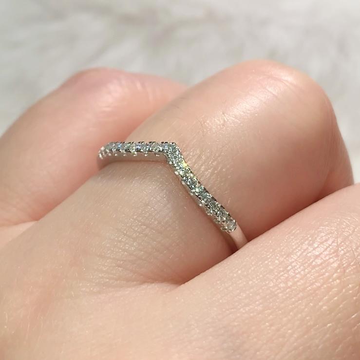 S925 Sterling Silver V-Shaped Ring Synthetic Moissanite Ring fashion jewelry accessory woman girl promise ring-167(50%)