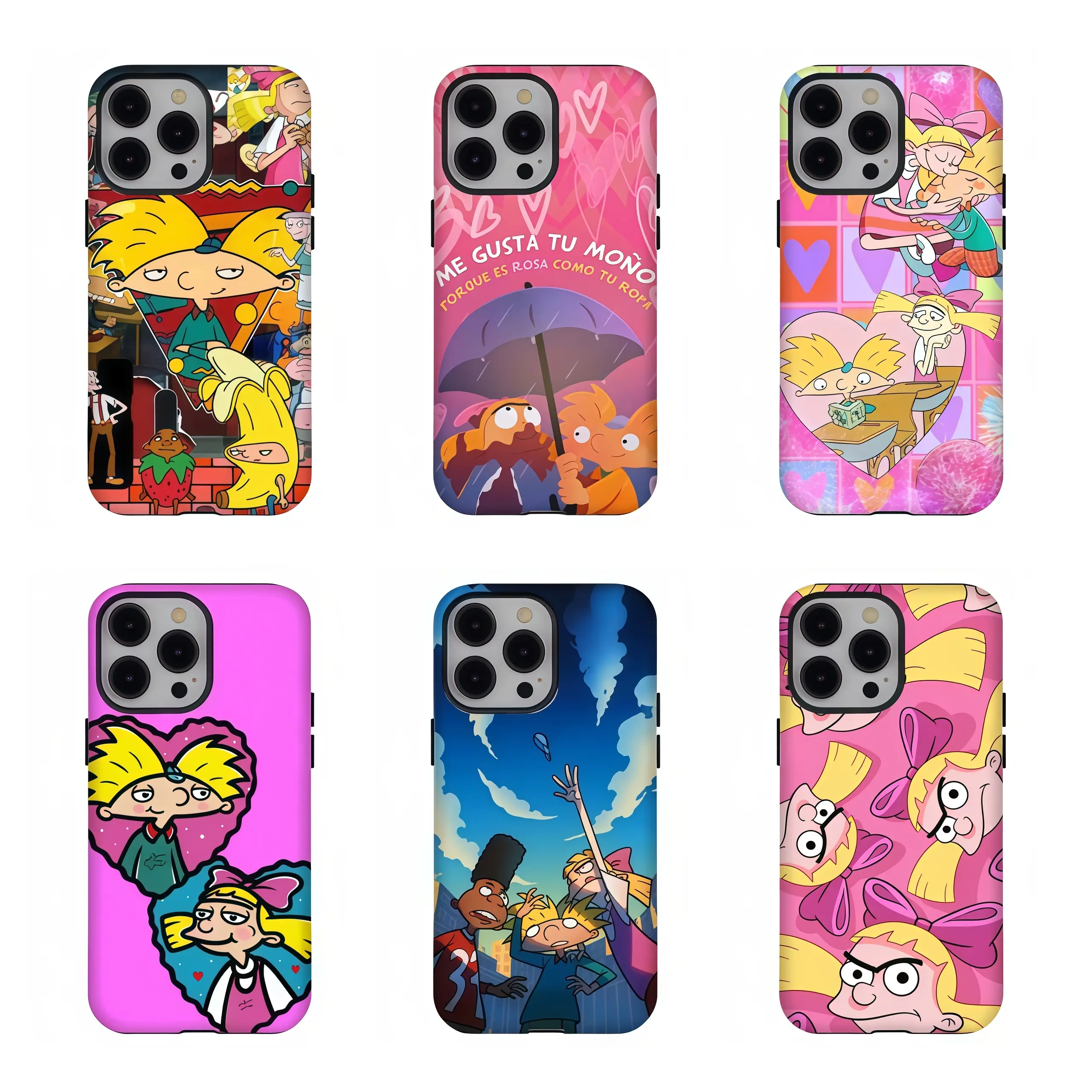 H-e.y A.r.n.o.l.d Phone Case, Nickelodeon 90s Cartoon Phone Cover, Retro Nostalgic Phone Case, Y2K Girly Phone Shell, Helga Arnold Couple Phone Case,for iPhone 17/16/15/14/13/12/11 ProMax Plus for Samsung phones,an excellent gift for friend or fans.