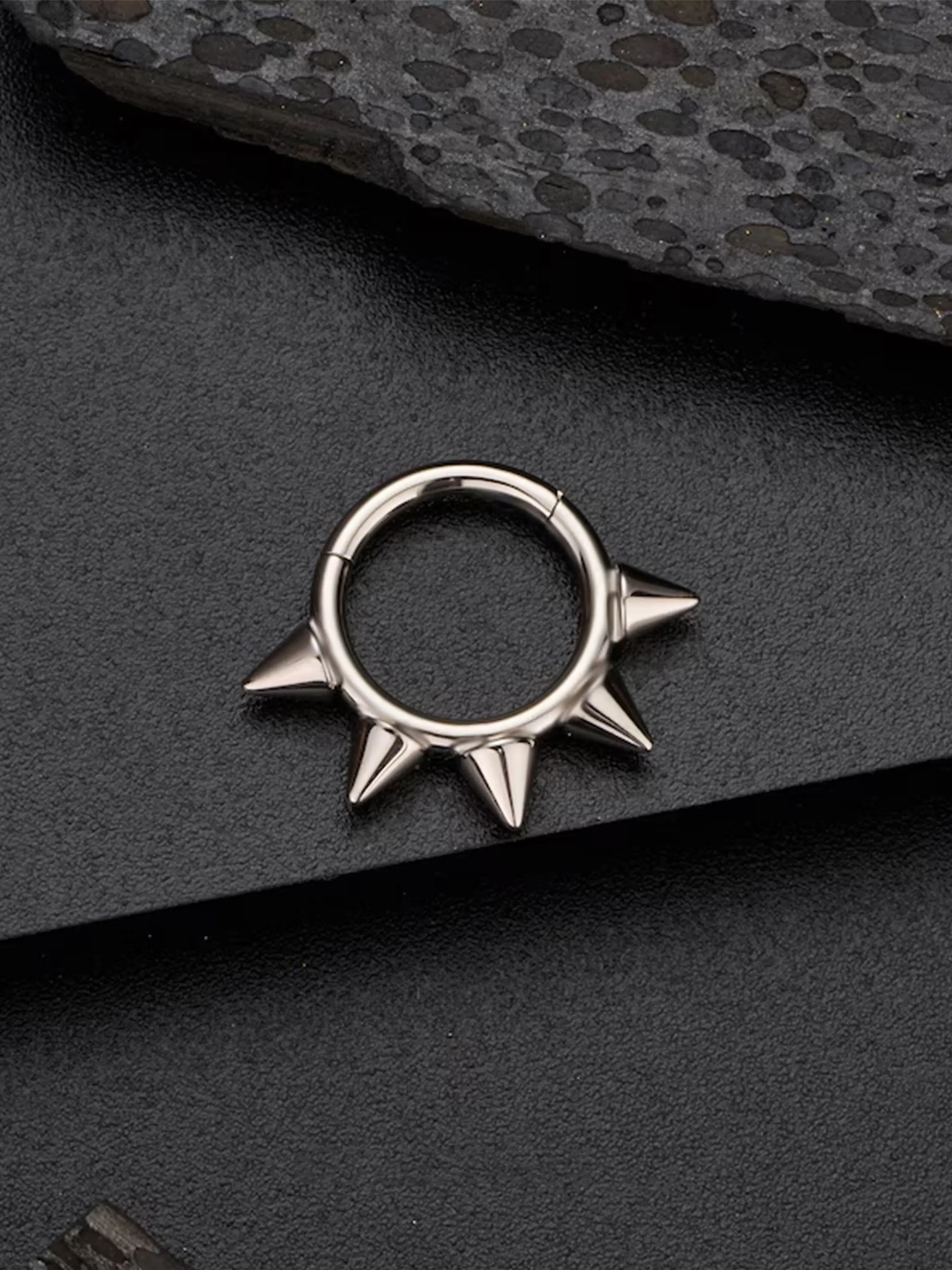 1pc Stainless Steel Implantable Nose Ring, Nose Rings Hoops, Septum Ring, Earlobe Ring, Hinged Clasp Ring, Five Point Septum Clip, Ear Jewelry Gift, Body Piercing Jewelry