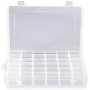 Plastic Organizer Container Box 36 Compartments  Storage Box with Adjustable Dividers (1 Pack)