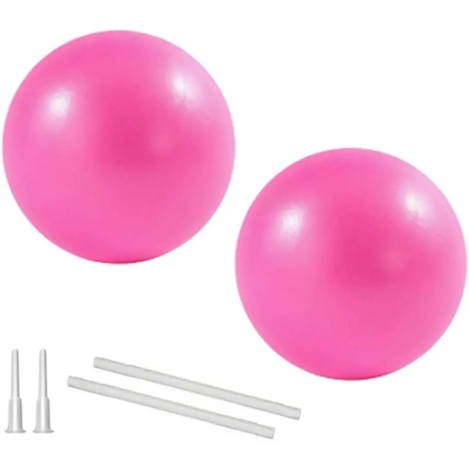 9 Inch Pilates Ball, Anti-Burst Small Exercise Ball with Pump