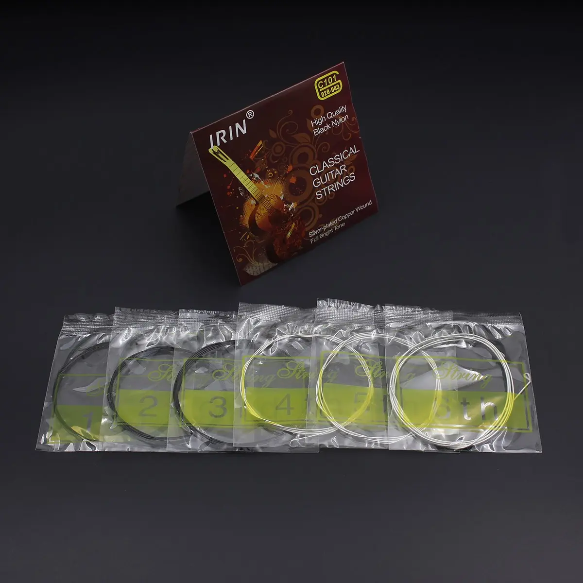 Classical Guitar Strings Nylon - Classical Nylon Strings Coated in Silver - 6 Guitar String Set