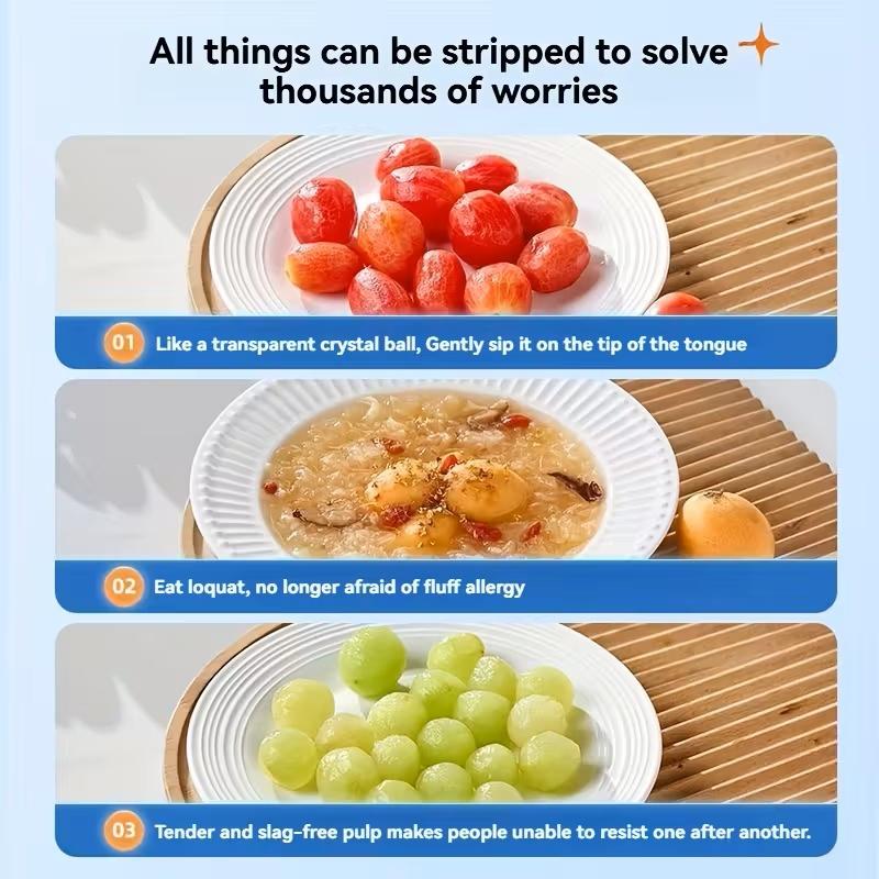 Automatic Electric Grape Peeler Machine with One-Touch Operation & Adjustable Speed - Heavy-Duty Plastic Food-Safe Design, Ergonomic Handle & Compact for Effortless Peeling of Grapes, Garlic, Tomatoes, Small Fruits - Ideal for Home Kitchen,