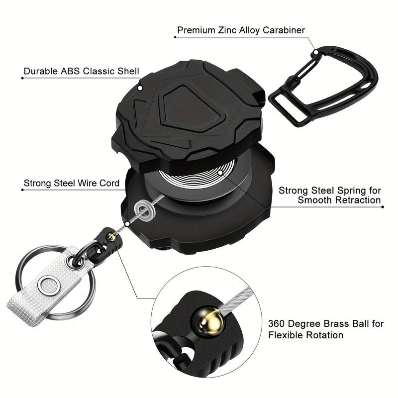 Retractable Heavy-Duty Badge Reel, 1/10 Sets Keychain Badge Reels with ID Card Holder, Portable Hard Plastic ID Holder for Students and Workers #TOP PICKS