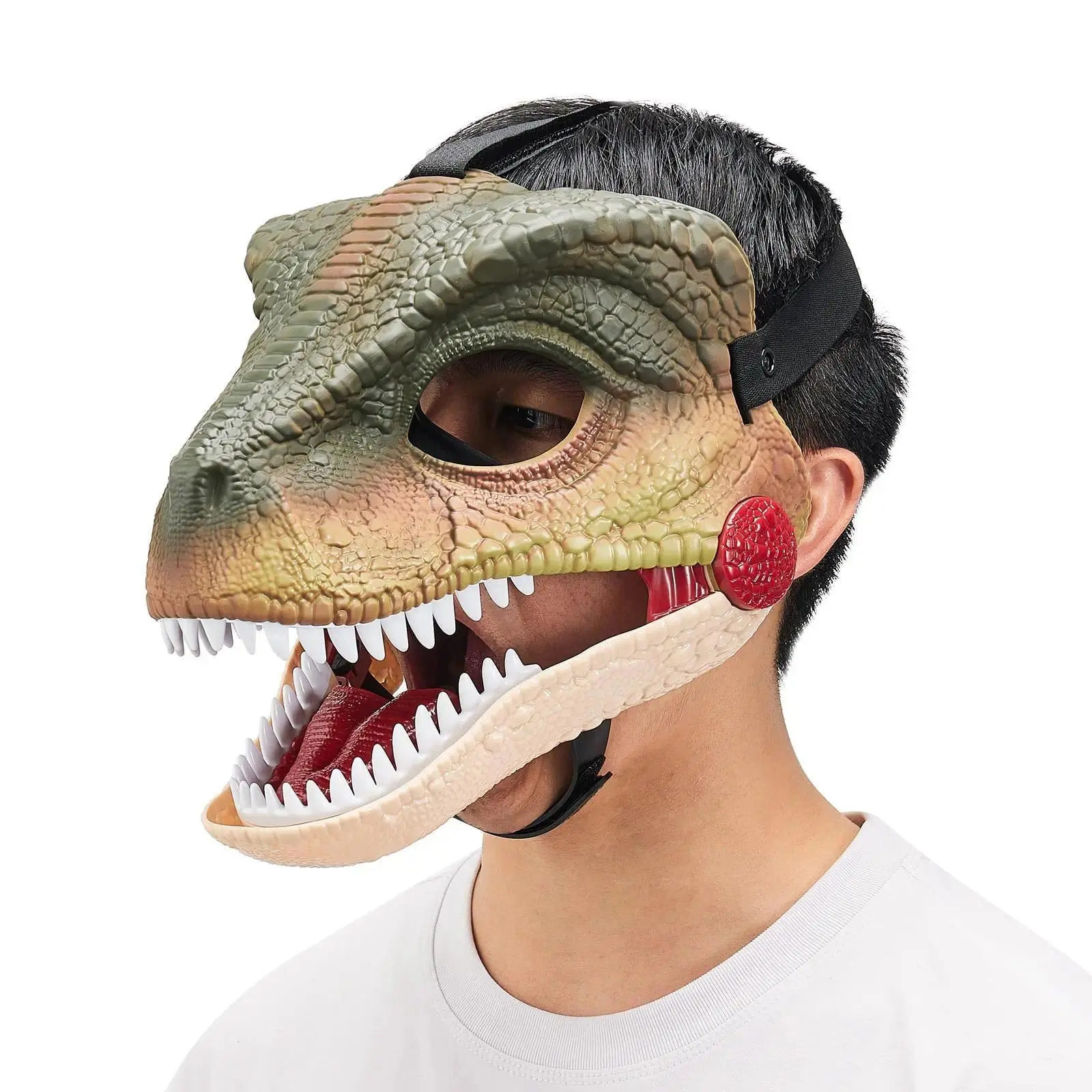Funny Dinosaur Mask Dino Mask Moving Jaw Halloween Mask Dinosaur Head Face Cover Movable Mouth Party Cosplay Props Accessories