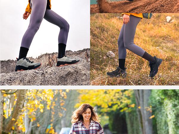 NORTIV 8 Women's Lightweight Comfort Hiking Shoes with Cord Lacing System & Rubber Sole for Outdoor Adventures - Responsive Cushioning & Aggressive Grip