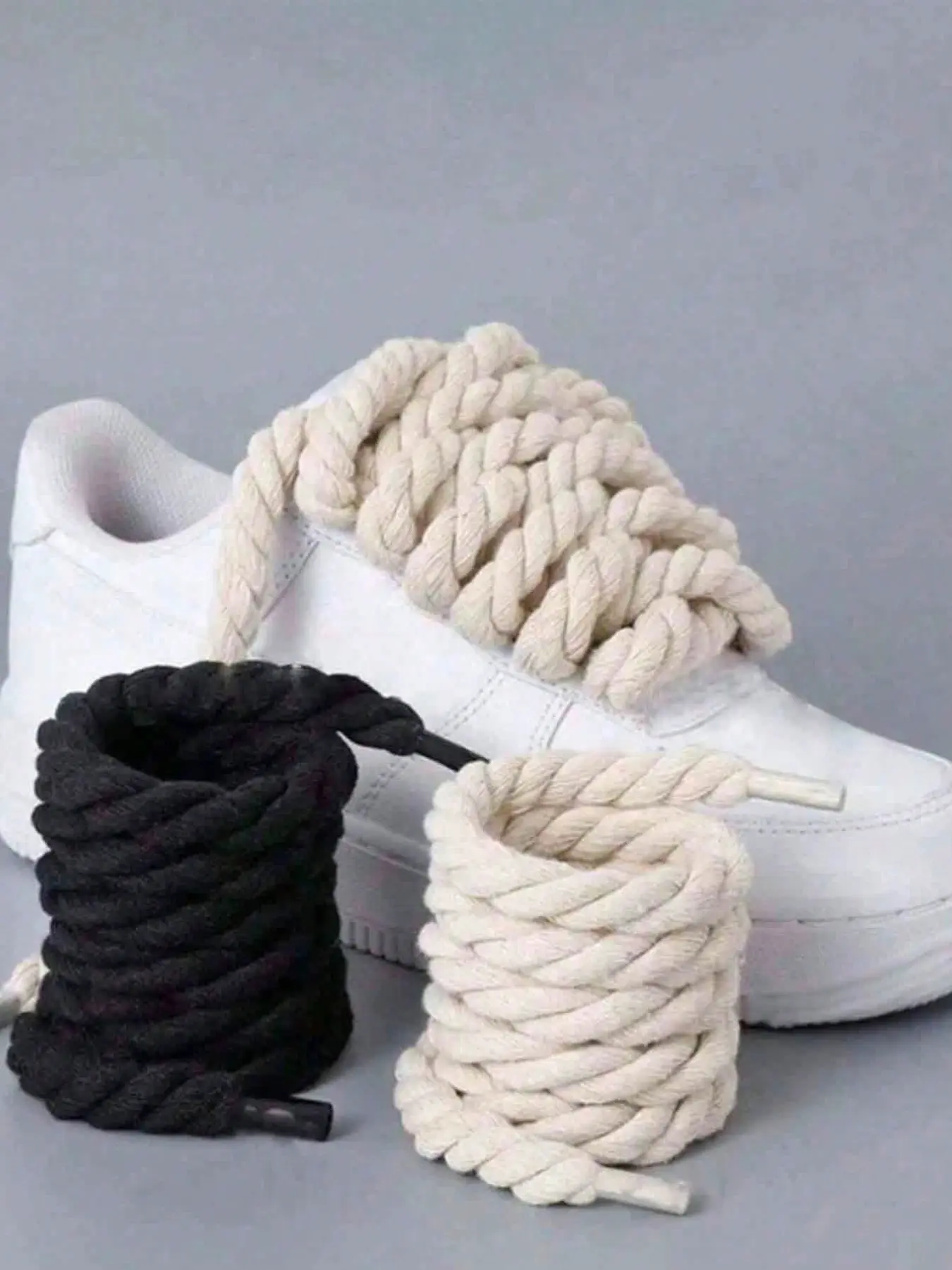 3 Pairs Multi-Color Shoelaces, Thick Round Braided Laces, Versatile Shoe Accessories, All Seasons Casual Style