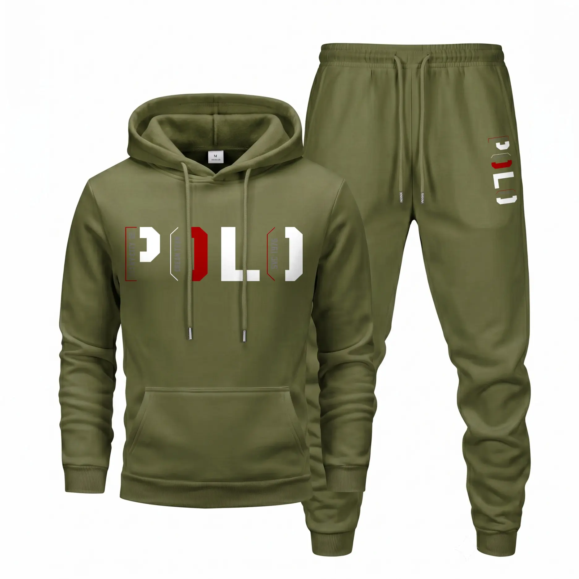 Men’s Streetwear Letter Print Tracksuit, Casual Hooded Sweatshirt and Jogger Pants Two-Piece Set, Comfortable Athletic Outfit for Daily Wear