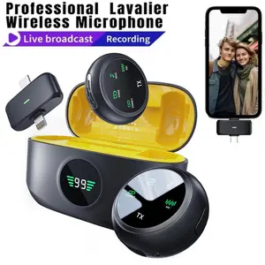 Wireless Magnetic Microphone with Charging Case Noise Reduction Compatible with iOS/Android/PC Video Recording Podcast Vlog Live Streaming Interview Singing Universal for TikTok YouTube