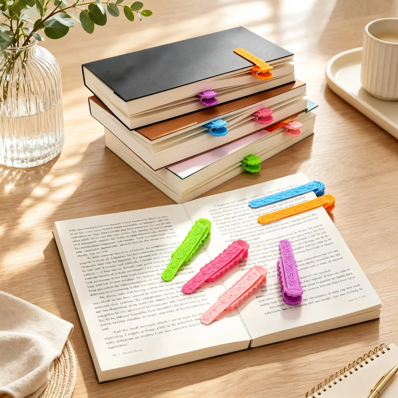 Back-to-school gifts 6 Automatic Bookmarks, Memory Automatic Reading Bookmark Clips, Cute Fish-Shaped Silicone Smart Bookmarks, Colorful Book Clips, Page Recording Reading Tools, Page Holders, Reading Accessories, Ideal For Book Lovers home