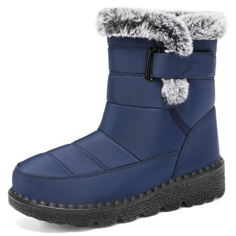 Snow Boots for Womens Winter Shoes: Warm Fur Lining Mid Calf Boots Women Anti Slip Waterproof Comfortable Outdoor Boot Women's Warm Winter Snow Boots Ankle Boots  for Outdoor Adventures