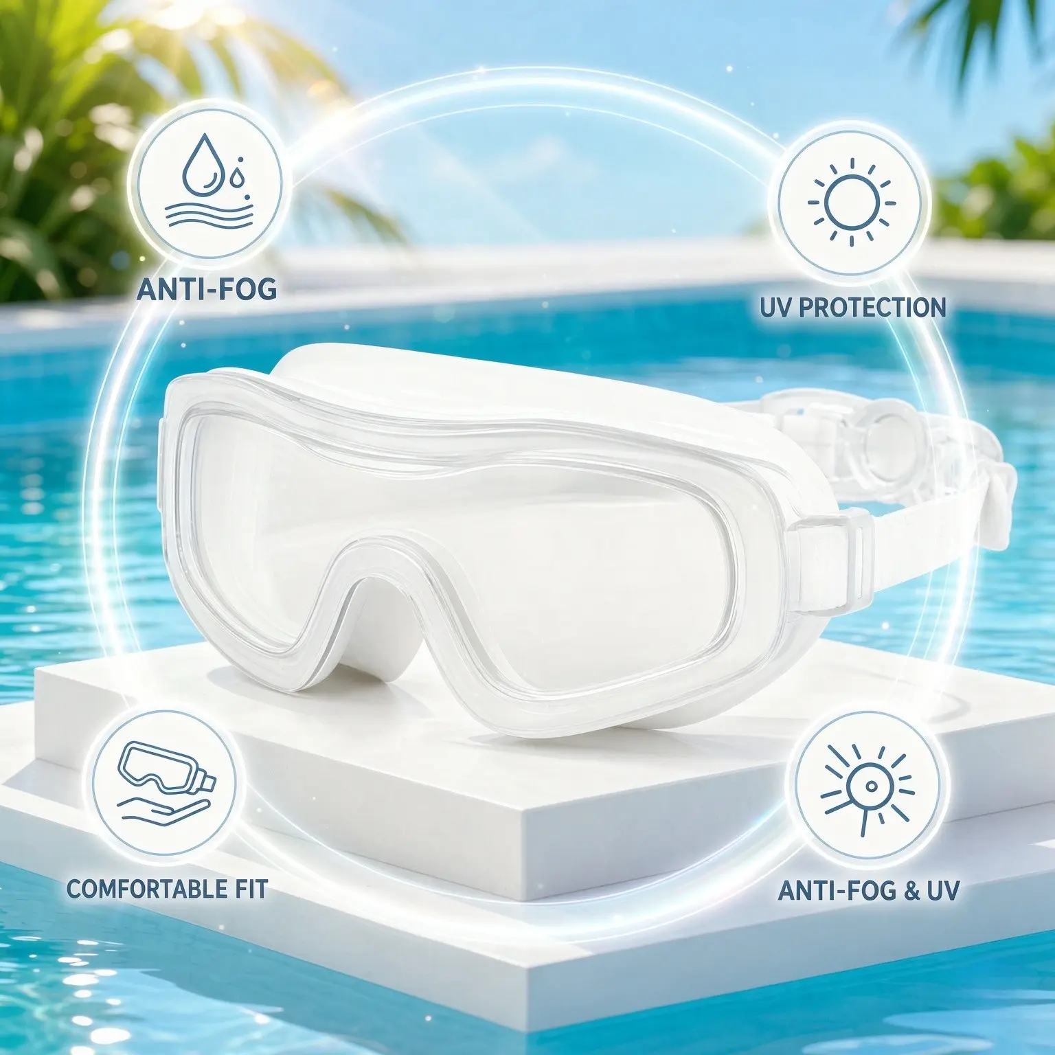 New Men's and Women's Universal Swimming Goggles Adult High-definition Anti Fog Swimming Goggles Waterproof Large Frame Swimming Goggles Goggles Pool Goggles