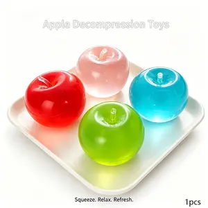 Transparent Jelly Apple Stress Relief Toy, Ultra-Resilient Compression Fun, Washable and Durable, Perfect for Relaxation and Play