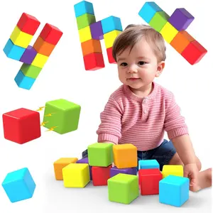 Magnetic Building Blocks Large, 1.65 inch Magnetic Stacking Cubes for Toddlers, Sensory & Montessori Toys for Boys & Girls 1 2 3 Years Old (12 PCS)fidget toys