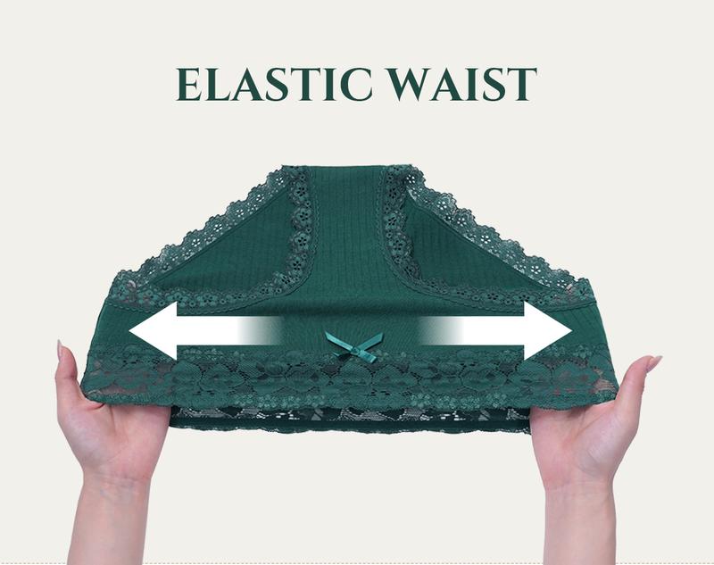 LEVAO 3/6 Pack Cotton Underwear for Women Breathable Lace Bikini Panties Ladies Hipster Underpants S-XXL Fit Clothes