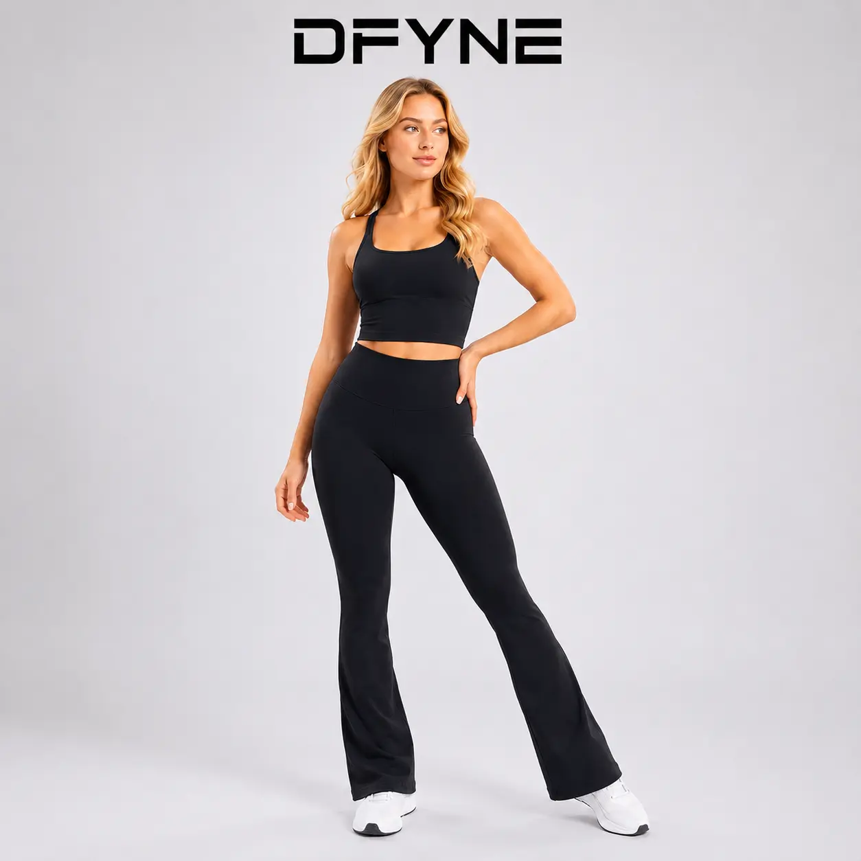 DFYNE Women’s Seamless Flare Yoga Pants, High Waist Bootcut Workout Leggings, Stretchy Wide Leg Gym Running Fitness Pants impact woman comfortable sport colorful wear active low rise mens compression activewear cute n,Women's,Fleece-Lined,Therm,wa,dynamic