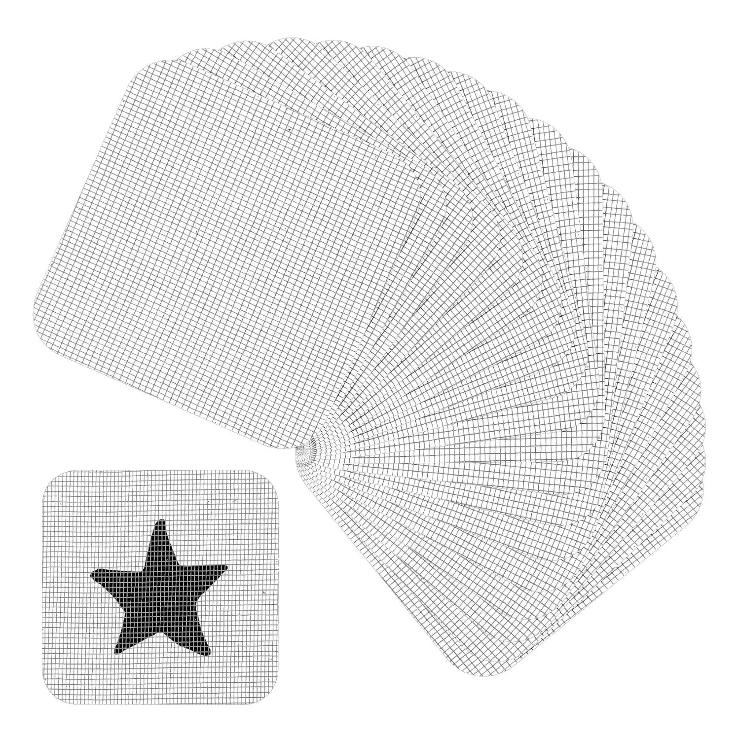 20 count Window Screen Patch, Screen Repair Patch, 4 x 4 Inches |  Rustproof, Square Stainless Steel Mesh Tape for Window, Door, Tent Repair