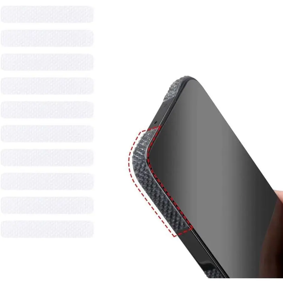 20 Pack Cell Phone Grip Tape Strips Rubber Non Slip Side Sticker Adhesive Grippy Bumper Frame Stickers for  Case  Mobile Phone Case Commuter Series Cases Smartphone Tablet Frame
