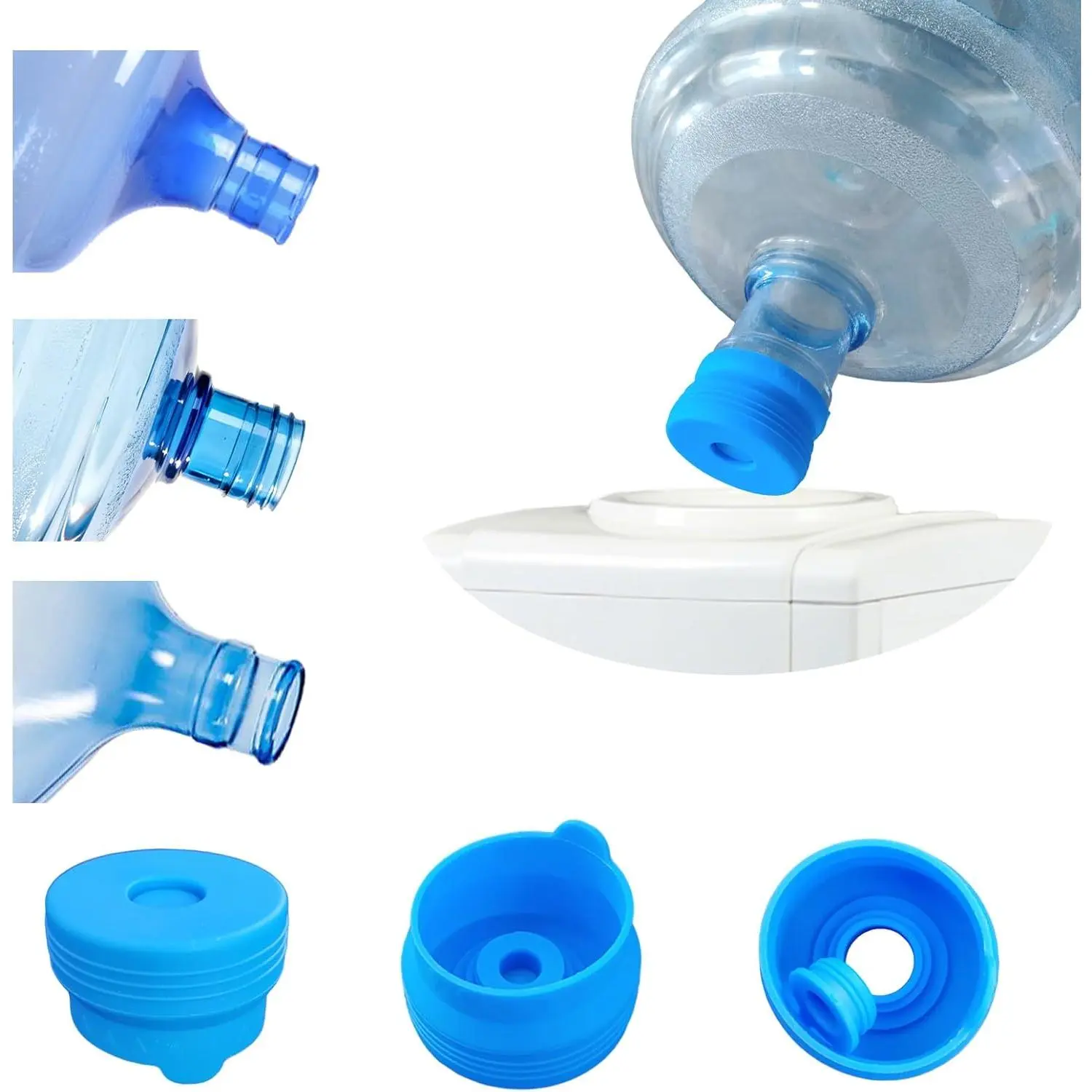 3 Pack  3 & 5 Gallon Water Jug Cap, Upgrade    Caps, Non Spill  for 55mm Water Bottle