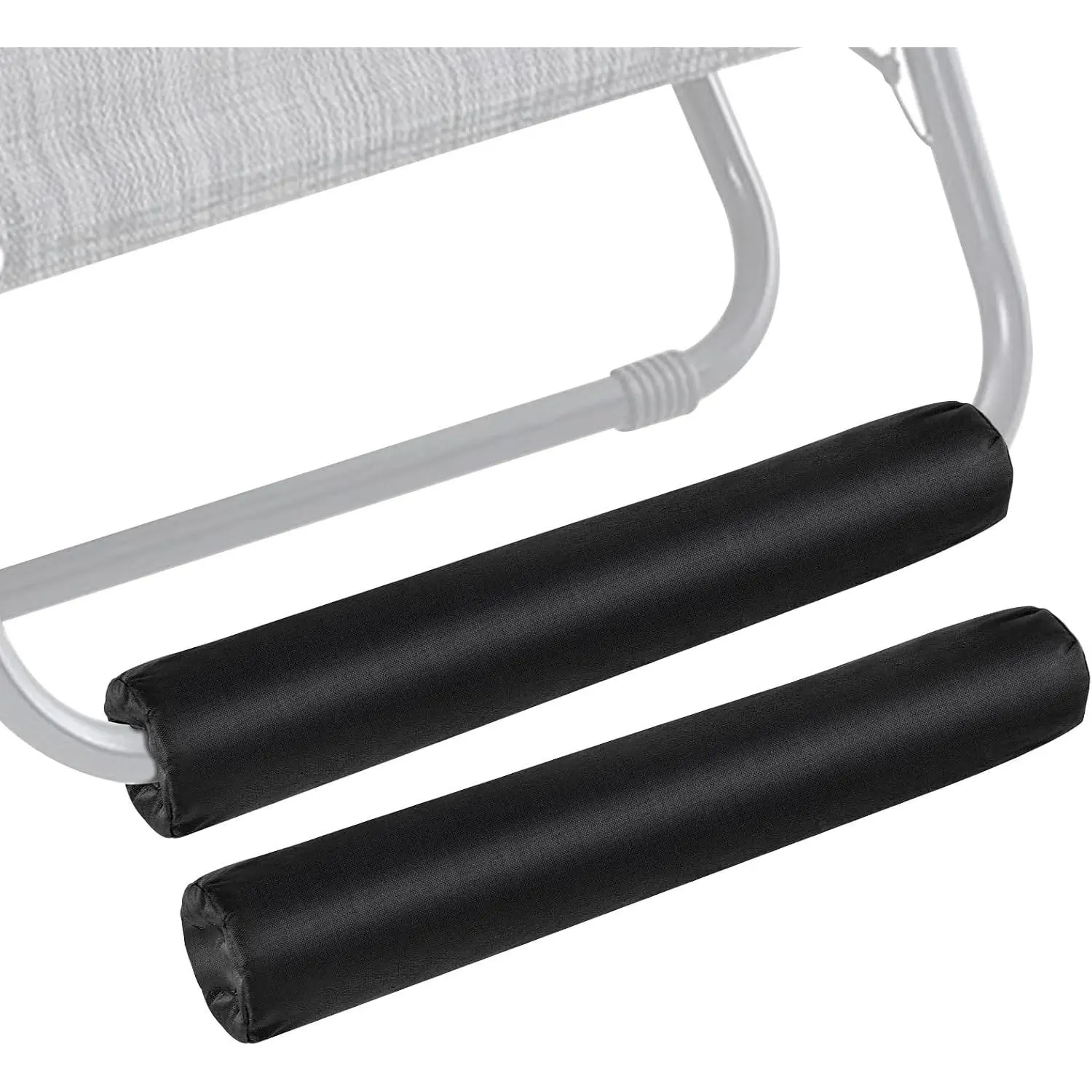 2PCS Zero Gravity Chair Footrest Cushion, Black, Fabric, Metal Frame, Modern Style, Ergonomic, Adjustable, Standard Size, Perfect for Resting, Office