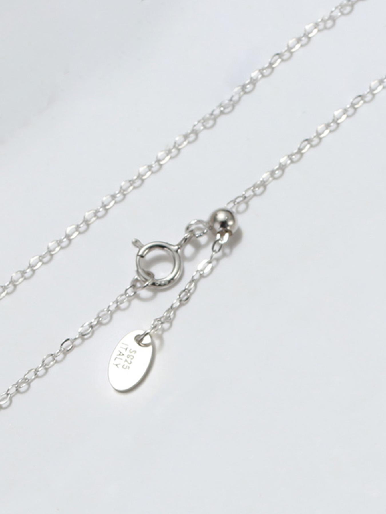 925 Sterling Silver Adjustable Cable Chain Necklace for Women, Fashion Jewelry for Party, Daily Decor, Trendy All-match & Exquisite Jewelry for Birthday Gift