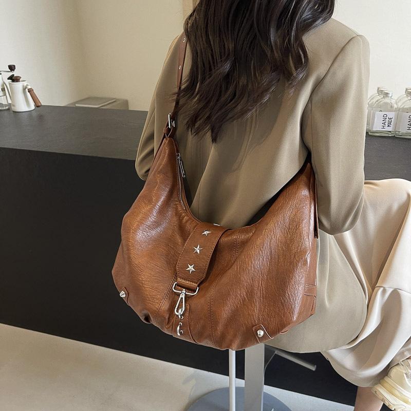 Large Capacity Bag for Women – Casual Fashionable Retro Crossbody Bag with Shoulder Strap – High-End Style Dumpling Bag Trend