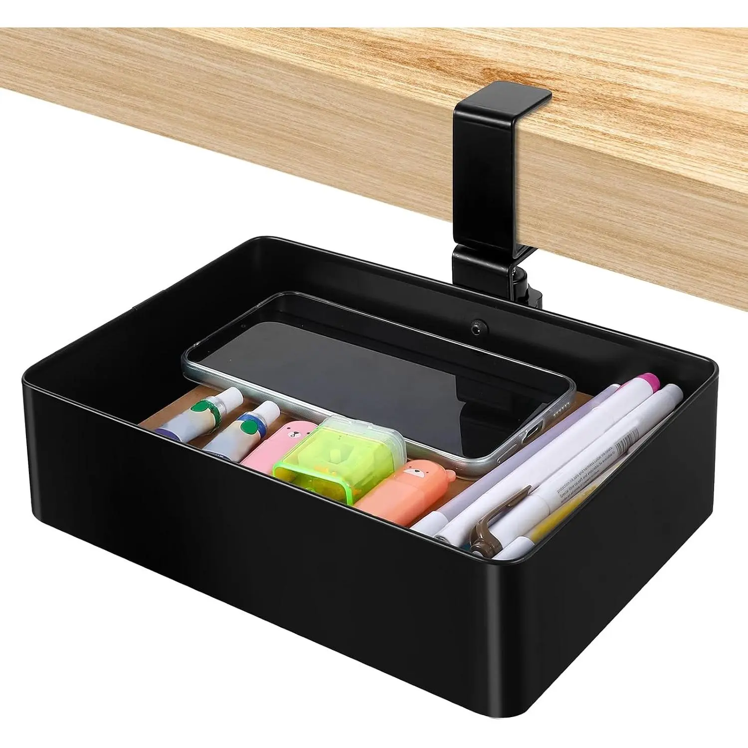 Under Desk Metal Drawer, Under Desk Drawer Organizer, 360° Swivel  Under Desk Storage Drawers Slide out, No Drill Desk Pencil Drawer Organizer Tray for  Office Storage