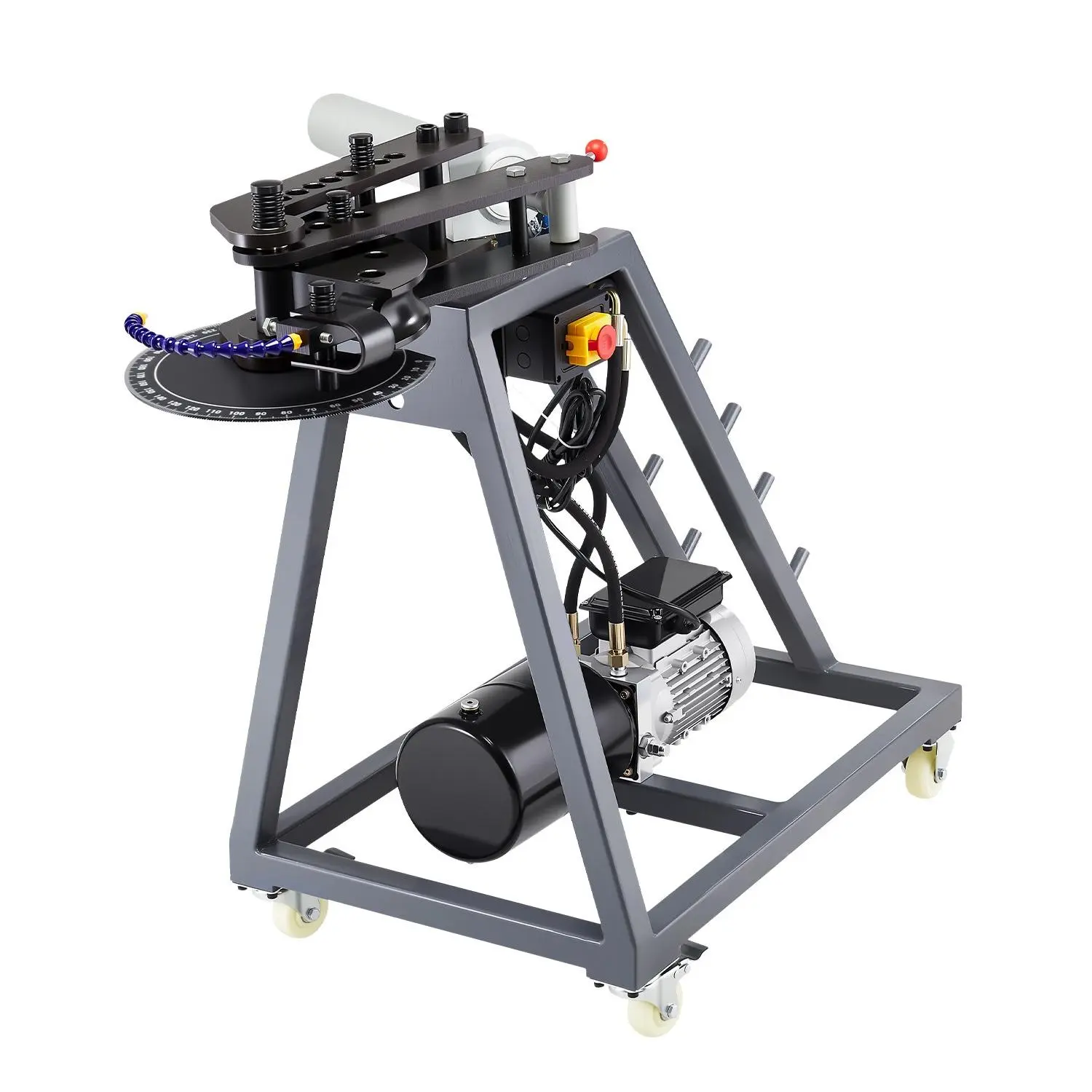 【Black Friday】VEVOR Electric Tube Bending Machine, 750W Electric Tubing Bender with 6L Hydraulic Cylinder, Movable Pipe Bender Machine with 3 Dies 180 Max Bending Angle, Suitable for 1", 1-1/2", 1-3/4" Pipes