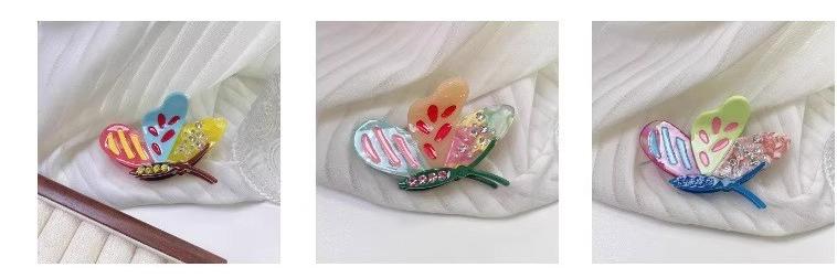 2 pcs New Butterfly Hair Clip Premium Acetate Updo Accessory |   Korean-Style Fashion Hair Clip for Women