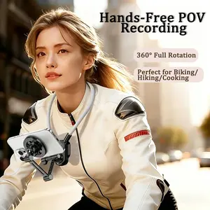 Magnetic Neck Mount adjustable Phone fixing mount, Hands-Free Neck Strap Mount with durable Anti-Shake Stabilizer,  360 Rotatable POV Chest holder Harness for Vlogging  , Running, TikTok & YouTube selfie