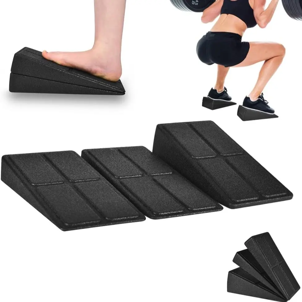 3-Piece Squat Wedge Blocks, Incline Calf Stretcher & Foot Stretch Balance Boards, Adjustable Angle Foam Incline Wedges for Calf Stretching, Squat Training and Ankle Mobility, Yoga Accessories