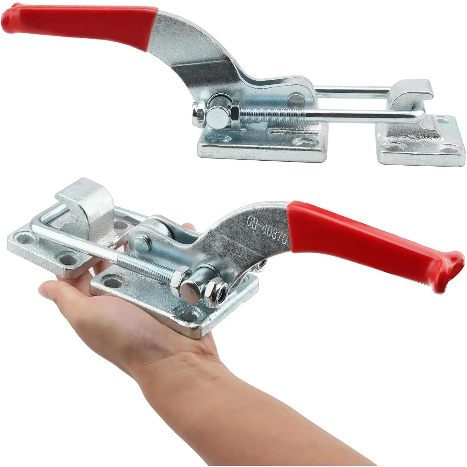 Heavy-duty toggle clamp, 4000-pound tension toggle lock clamp, with adjustable threaded U-bolt, 40370 self-locking toggle clamp, specialized tool for toolbox