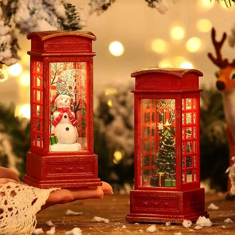 Battery Powered Phone Booth Decoration, 3 Counts/set LED Light Phone Booth Ornament, Decorative Light for Home Party Festival, Battery Included, Christmas Tree