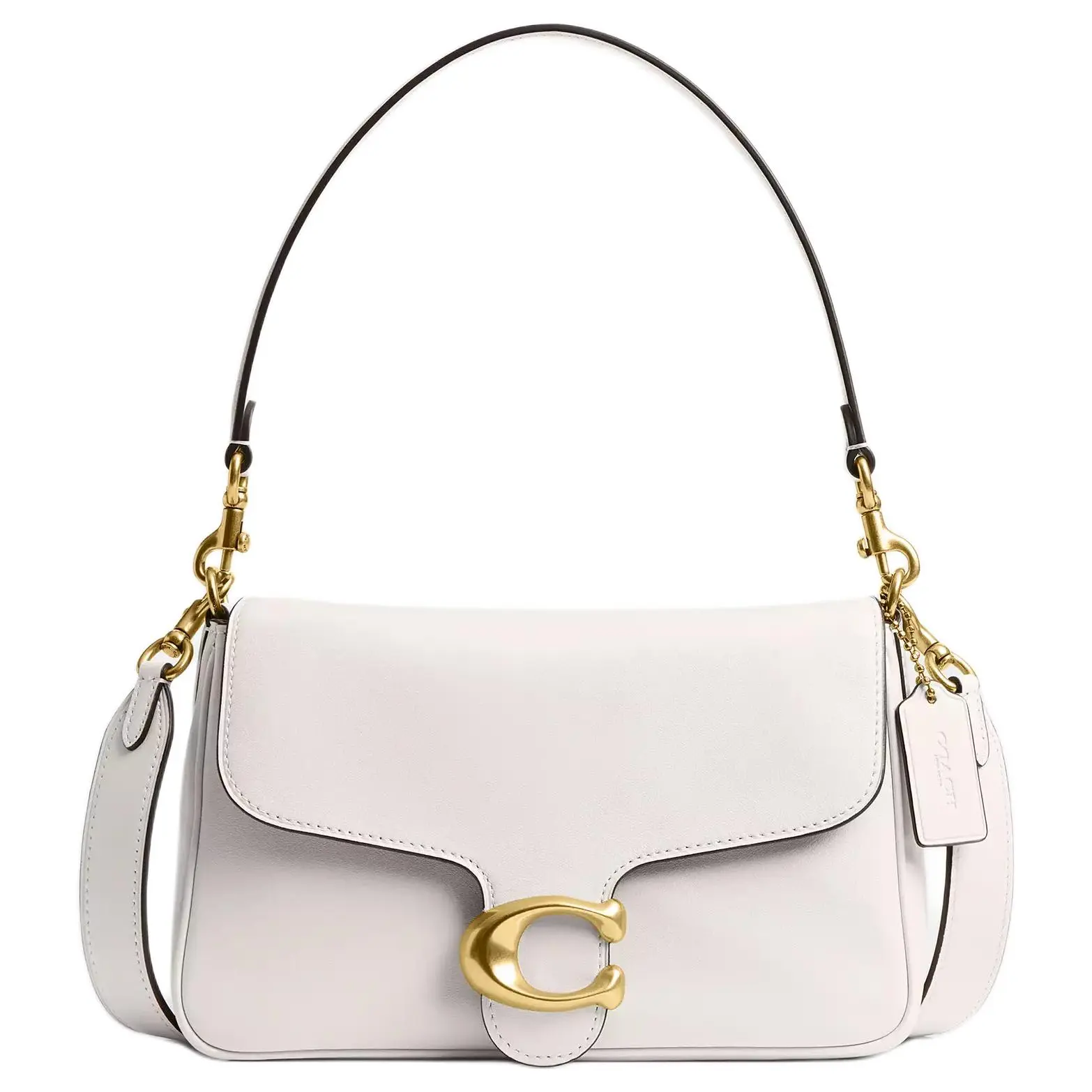 COACH Soft Tabby 25 Leather Crossbody Handbag for Women, Medium Size, White