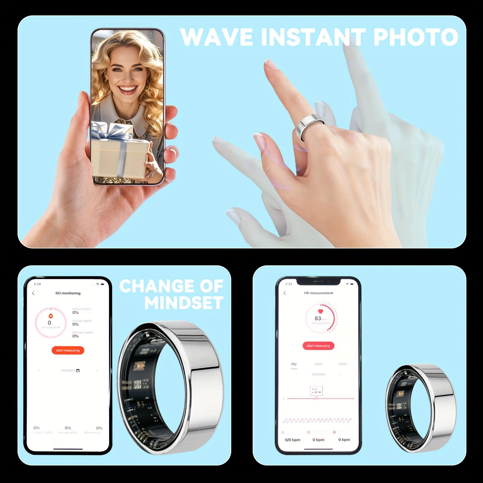 Smart Ring, New Smart Ring with Charging Compartment, Fitness, Steps, Distance, Calories, Sleep, Sports, Compatible with iPhone Android, Remote Photo Control, Ultra Low Power Consumption, Waterproof, Fashionable and Comfortable Gift Choice