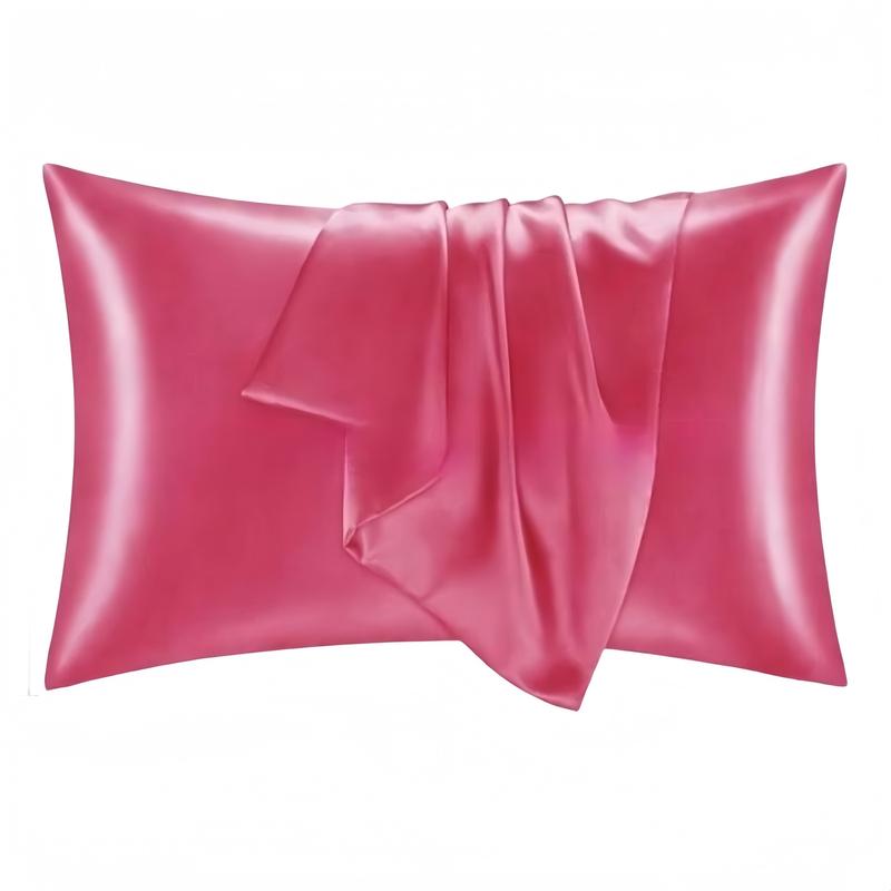 1/2pcs Luxury Soft Silk Pillowcases, Breathable Skin-Friendly Cool Feel, Pure Color Envelope Closure, Bedding Accessories