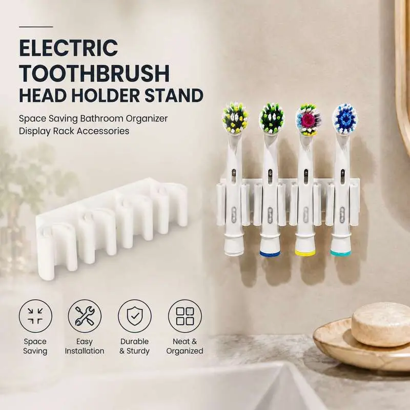 Electric Toothbrush Head Holder Stand Space Saving Bathroom Organizer Display Rack Accessories