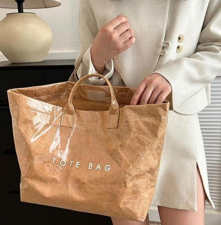 2026 Trendy Vintage Letter Print Tote Bag, Waterproof Large Capacity Aesthetic Tote for Work Commute & Shopping