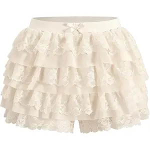 Women's Y2K Ruffle Mini Shorts Lace Sexy Bloomers Lolita Layered Skirt Cute Sweet Pettipants