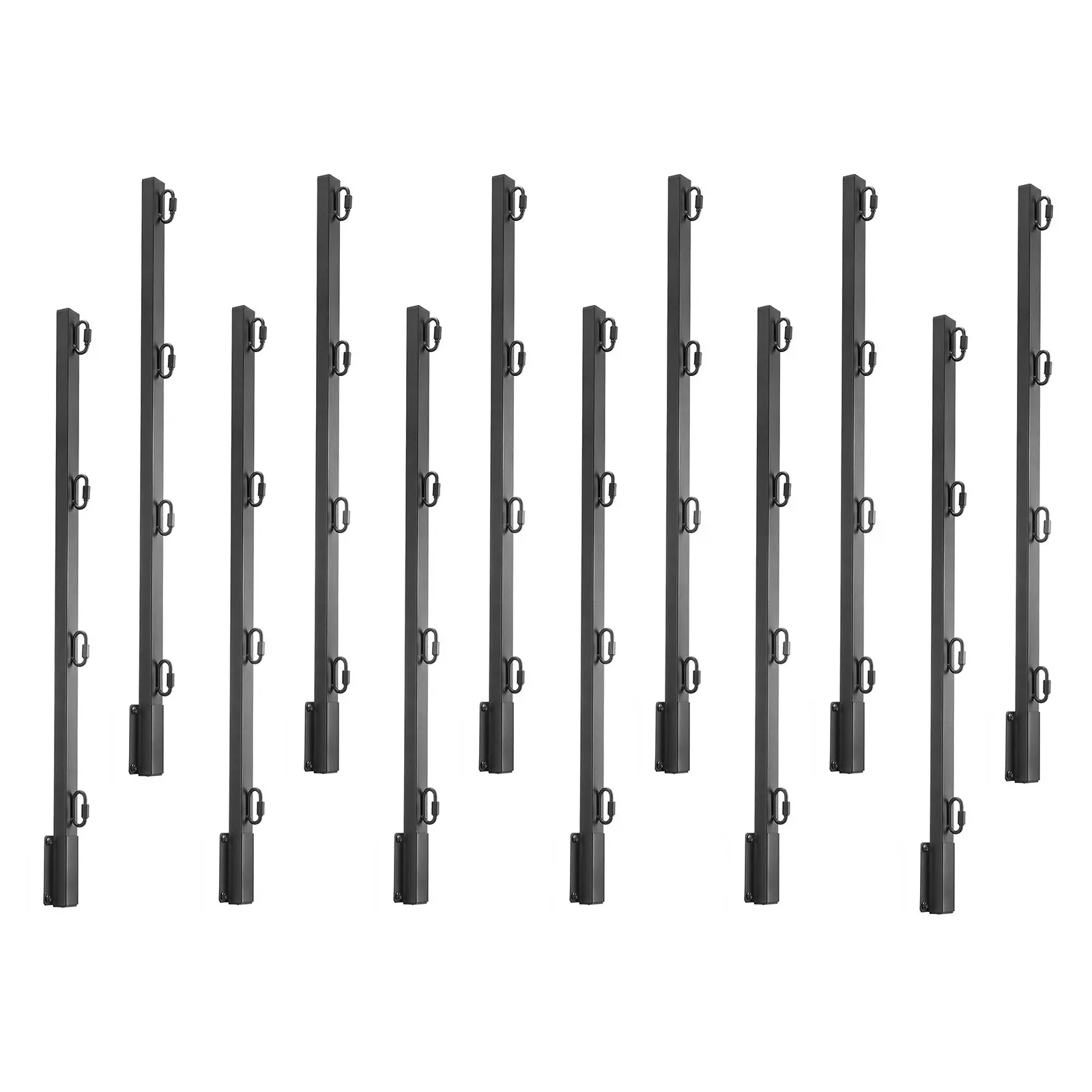 VEVOR Outdoor Fence Post Extender, 12 Packs 32.1in Barbed Wire Arm with Locking Ring, Sturdy Steel Height Boost Tool, Flat Mount/Surface Mount Option for Privacy Protection & Pet Escape Prevention, Backyard Privacy