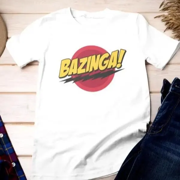 Bazinga Graphic Oversized Cotton T‑Shirt, Cute Fashion Outfit, Ideal Valentine’s Day Gift For Him Her, Perfect Holiday Present For Family Friends