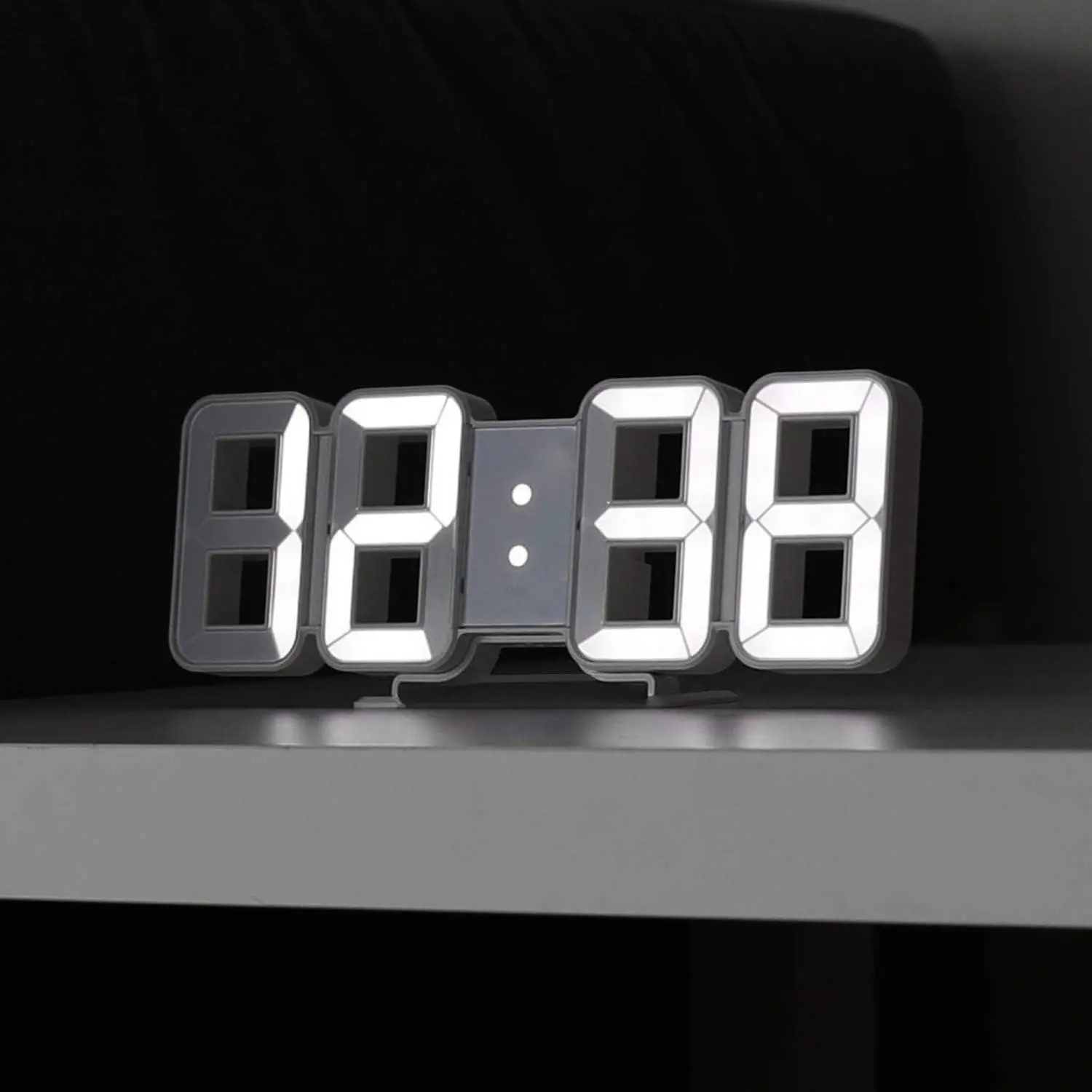 3D LED Digital Lighted Wall Clock with Night Light & Adjustable Brightness – 9-Inch Smart Desk Clock for Bedroom, Kitchen & Office (Time/Date/Temperature)