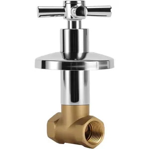 Shut Off Valve – 1/2" NPT Brass Body, 1/4-Turn Shut Off Valve with Cross Handle, Replecements Universal Fit for Washing, Kitchen, Chrome