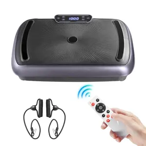 fathersdaygift VEVOR Vibration Plate Exercise Machine, Full Body Vibrating Platform for Lymphatic Drainage and Weight Loss, Home Workout Fitness Equipment with 2 Resistance Bands, Body Shaker for Women Men, Black