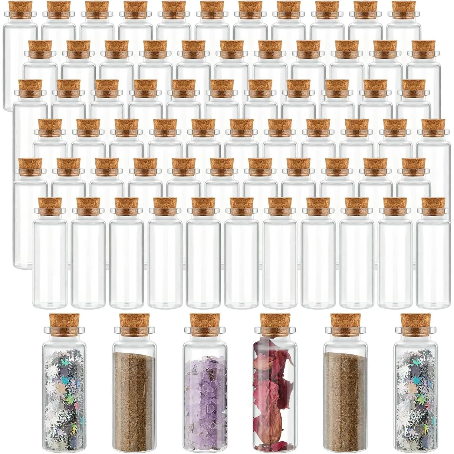 12 count Small Glass Jars with Cork , Mini Potion Bottles Bulk  Wishing Vial Spell Jars for DIY Art Crafts   to School Wedding Birthday Party Favors (40ml/1.3oz)